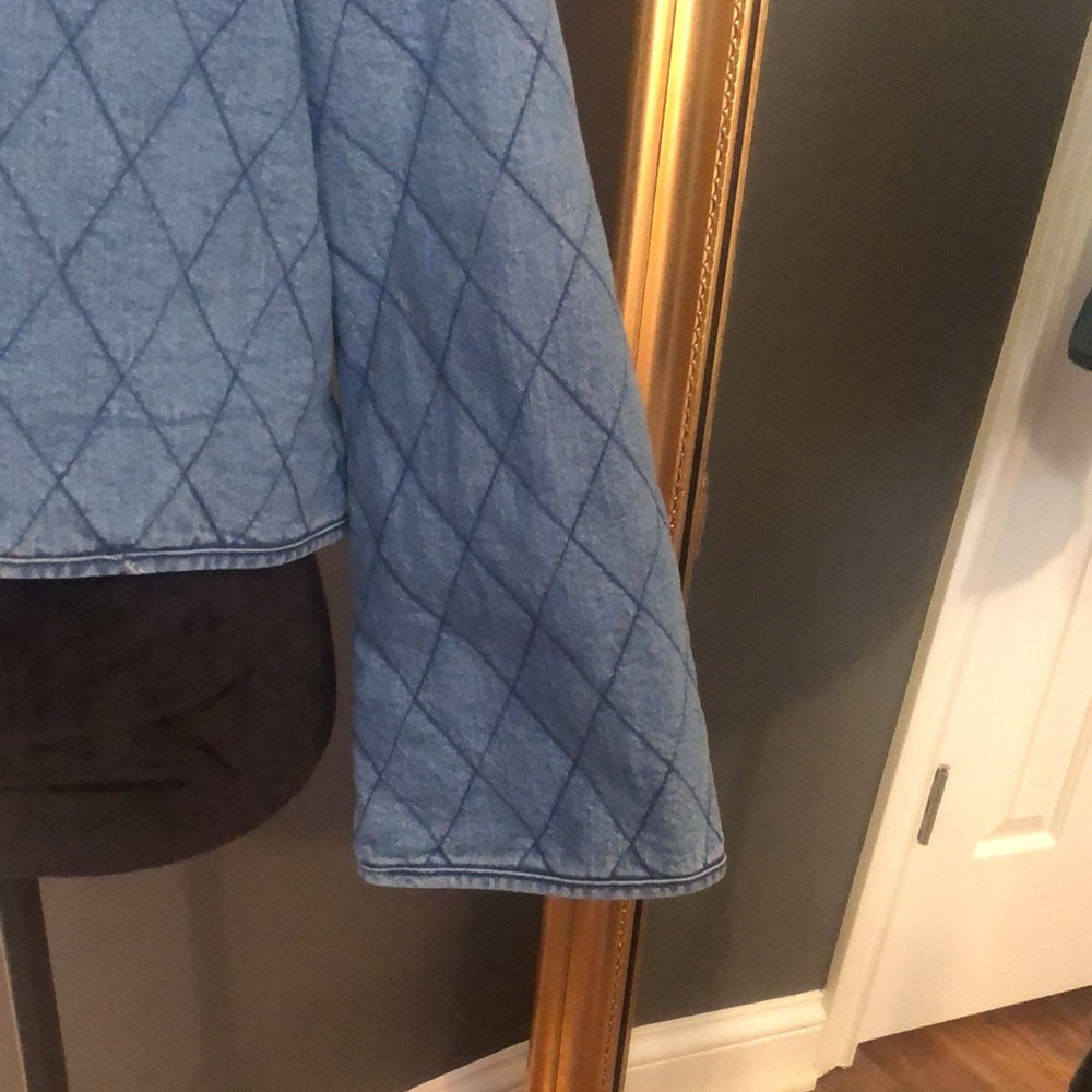 Kate Spade X Target Denim Blue Quilted Women's Jacket Pearl Buttons - Picture 7 of 8